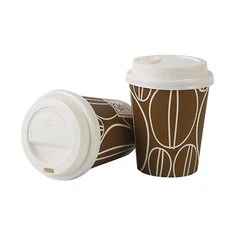 Einwandiger Pappbecher mit Deckel